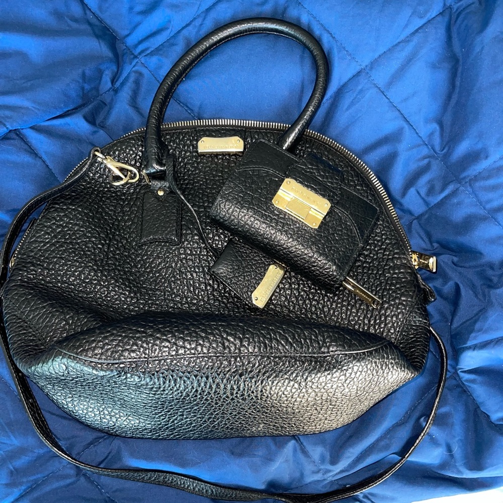 Burberry Mildenhall Bowling Bag Black with matching wallet